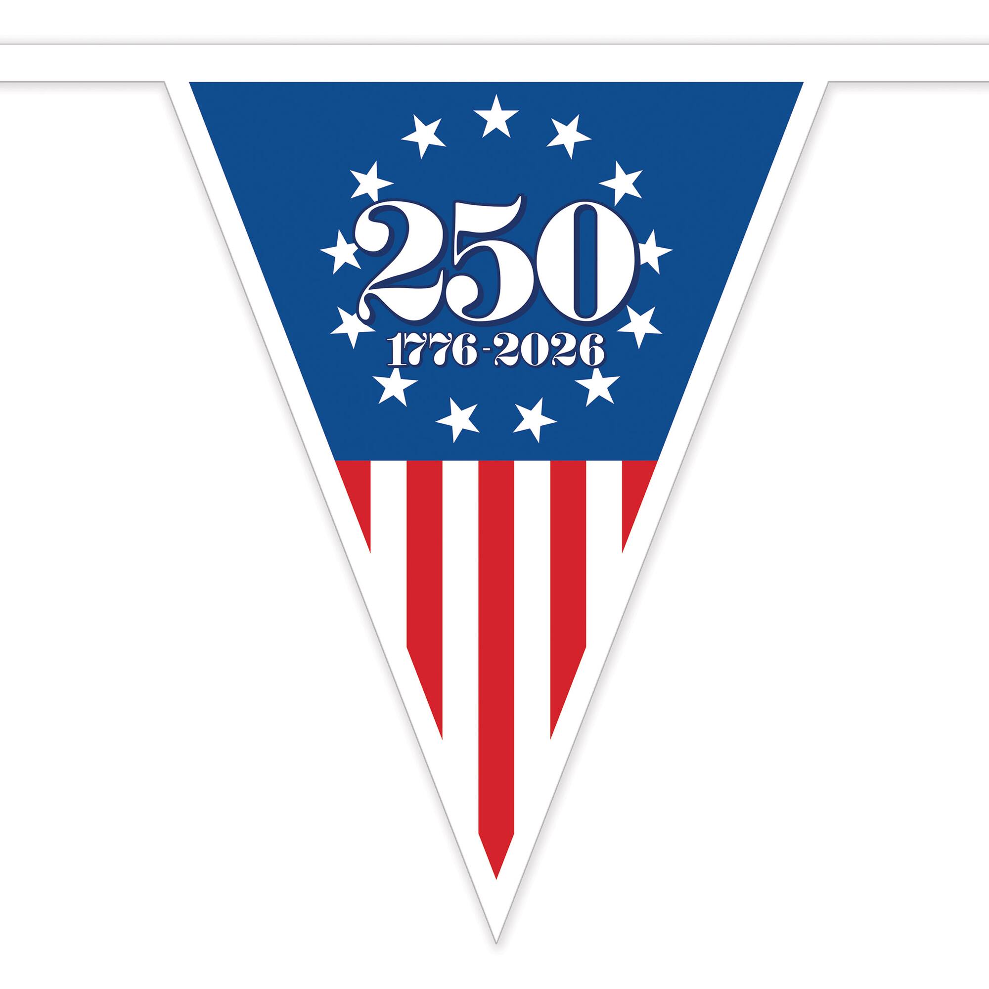 Beistle 9" x 10.75ft. Semiquincentennial Pennant Banner